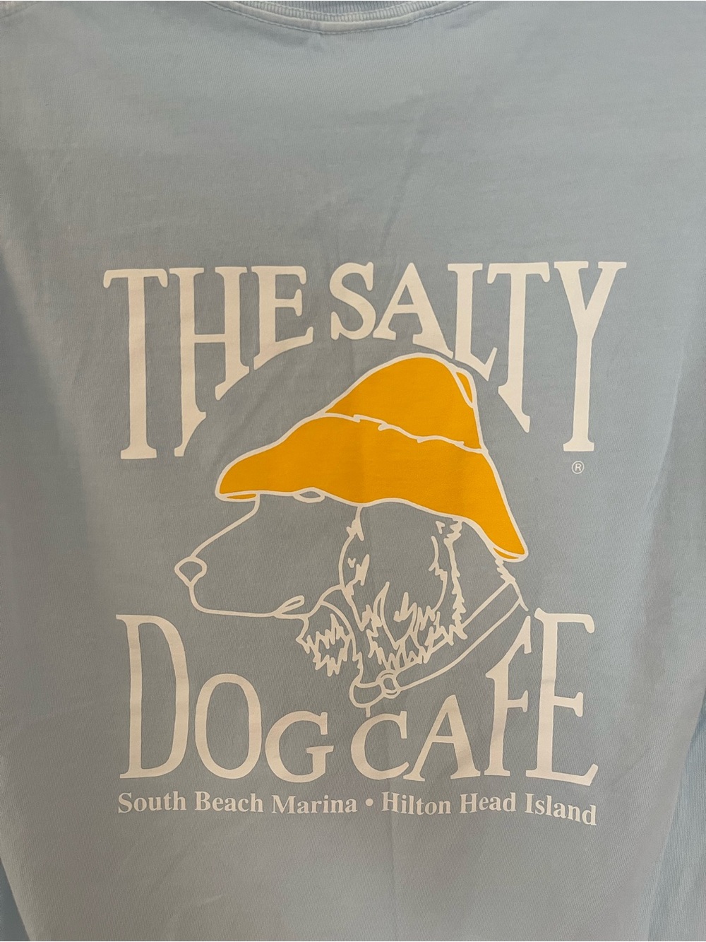 The Salty Dog Cafe size S AUTHENTIC FROM HH, SC comfort colors light blue t-shir - Picture 5 of 5